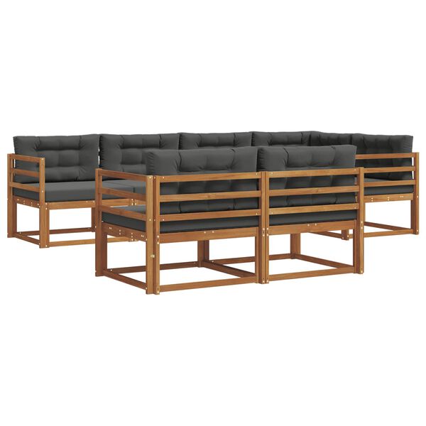 vidaXL Venkovn&iacute; pohovkov&aacute; souprava 7 pcs Přirozen&aacute; a Anthracitov&aacute;