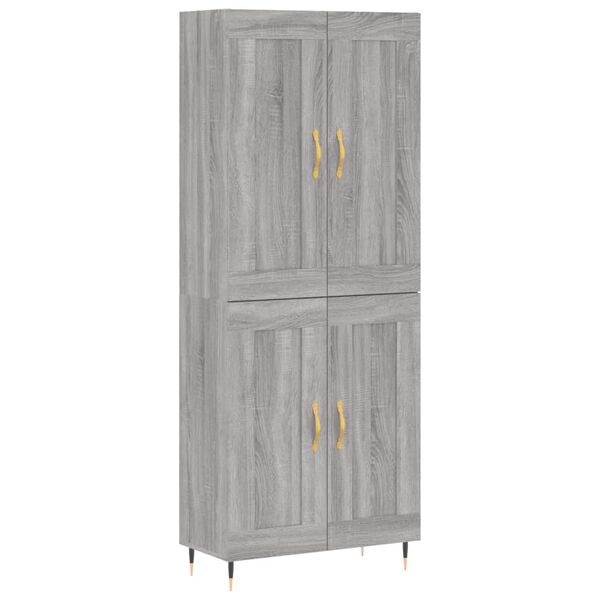 vidaXL Skř&iacute;ň highboard &scaron;ed&aacute; sonoma 69,5 x 34 x 180 cm kompozitn&iacute; dřevo