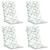 vidaXL Podu&scaron;ky na židli s vysok&yacute;m opěradlem 4 ks vzor listů textil