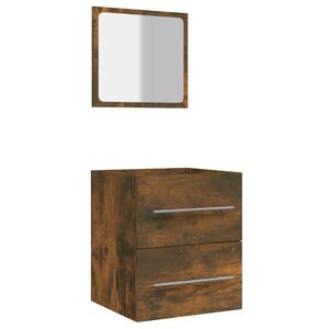 vidaXL Koupelnov&aacute; skř&iacute;ňka se zrcadlem kouřov&yacute; dub 41 x 38,5 x 48 cm
