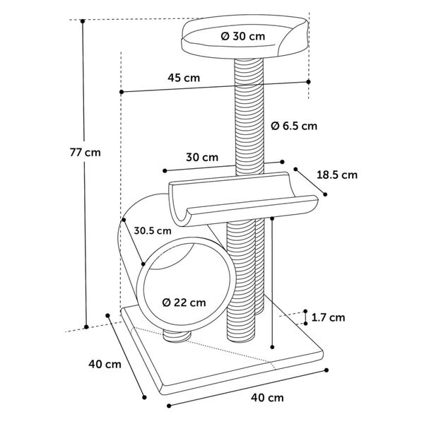 FLAMINGO &Scaron;krabadlo pro kočky Burt 40 x 40 x 77 cm &scaron;ed&eacute;