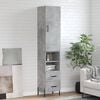 vidaXL Skř&iacute;ň highboard betonově &scaron;ed&aacute; 34,5x34x180 cm kompozitn&iacute; dřevo