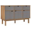 vidaXL Př&iacute;born&iacute;k OTTA hněd&yacute; a &scaron;ed&yacute; 114x43x73,5 cm masivn&iacute; borov&eacute; dřevo