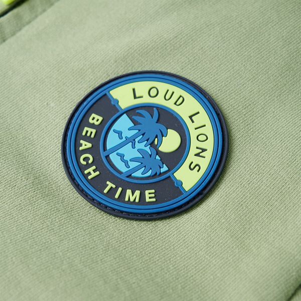 Dětsk&aacute; mikina s kapuc&iacute; na zip světle khaki 140