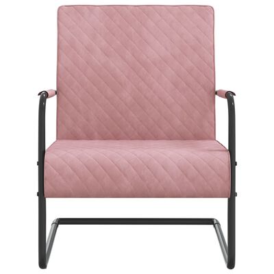 vidaXL Konzolová židle růžová samet