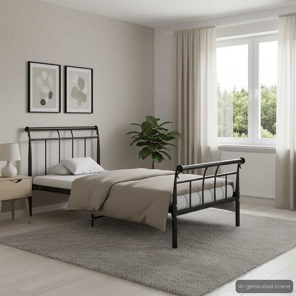 vidaXL R&aacute;m postele čern&yacute; kovov&yacute; 100 x 200 cm