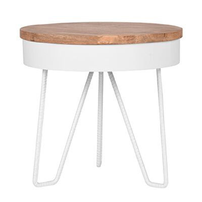 LABEL51 Rohový stolek Saran 44 x 44 x 43 cm dřevo bílý