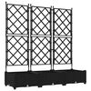 vidaXL Zahradn&iacute; pěstebn&iacute;k 3 ks Čern&aacute; 120 x 40 x 125,5 cm PP