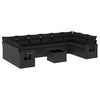vidaXL 11d&iacute;ln&aacute; zahradn&iacute; sedac&iacute; souprava s podu&scaron;kami čern&aacute; polyratan