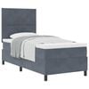 vidaXL Postel s boxspringem s čelo Tmavě &scaron;ed&aacute; 90 x 190 cm samet