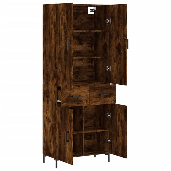 vidaXL Skř&iacute;ň highboard kouřov&yacute; dub 69,5 x 34 x 180 cm kompozitn&iacute; dřevo