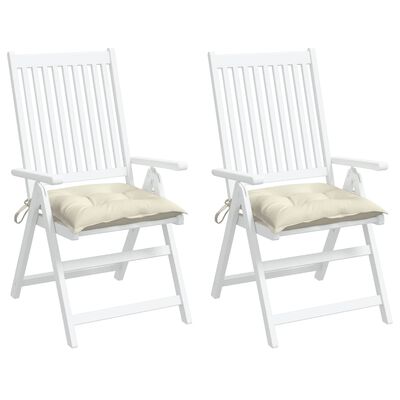 vidaXL Podušky na židli 2 ks krémově bílé 50 x 50 x 7 cm látka oxford