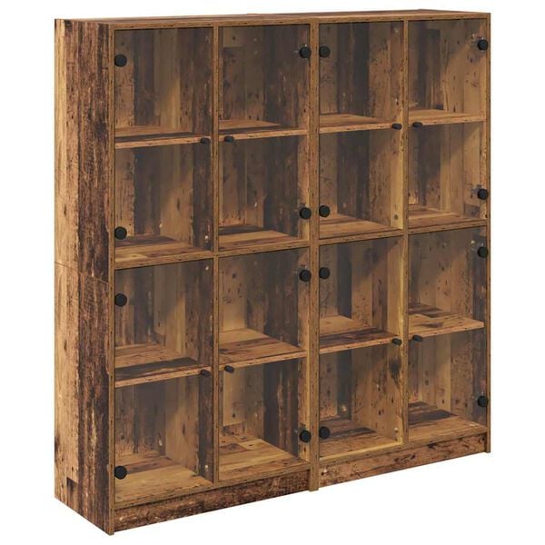 vidaXL Vysok&yacute; bufet 2 pcs Star&eacute; dřevo 68 x 37 x 142 cm