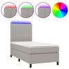 vidaXL Box spring postel s matrac&iacute; a LED světle &scaron;ed&aacute; 90x200 cm textil