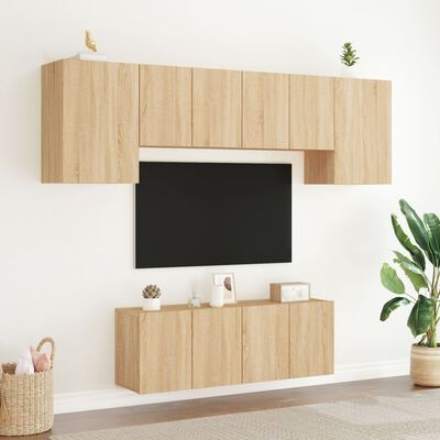 vidaXL 6dílná obývací stěna dub sonoma kompozitní dřevo
