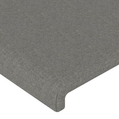 vidaXL Čela postele 2 ks tmavě šedá 72 x 5 x 78/88 cm textil
