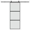vidaXL Posuvn&eacute; dveře s kov&aacute;n&iacute;m 76x205 cm tvrzen&eacute;ho sklo a hlin&iacute;k