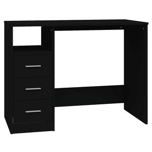 vidaXL Psac&iacute; stůl se z&aacute;suvkami čern&yacute; 102 x 50 x 76 cm kompozitn&iacute; dřevo