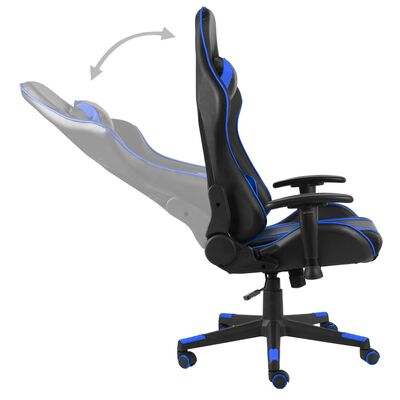 vidaXL Otočná herní židle modrá PVC