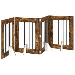 vidaXL Skl&aacute;dac&iacute; ps&iacute; br&aacute;na se stojany 4 pcs Kouřov&yacute; dub 241 cm