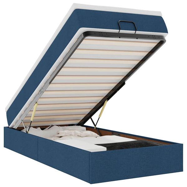 vidaXL Osmansk&yacute; r&aacute;m postele s matrac&iacute; modr&aacute; 100x200cm textil