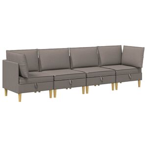 vidaXL Modul&aacute;rn&iacute; pohovka se storage 4 pcs Taupe Textil