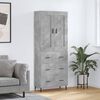 vidaXL Skř&iacute;ň highboard betonově &scaron;ed&aacute; 69,5x34x180 cm kompozitn&iacute; dřevo