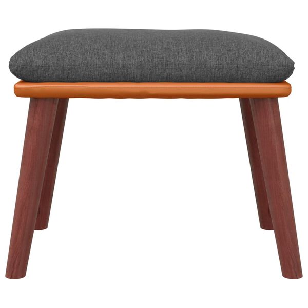 vidaXL Podnožka tmavě &scaron;ed&aacute; 45x29,5x35 cm textil a uměl&aacute; kůže