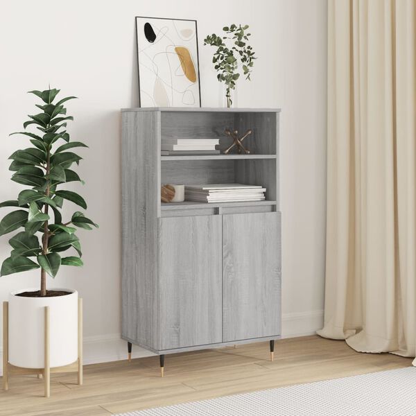vidaXL Skř&iacute;ň highboard &scaron;ed&aacute; sonoma 60 x 36 x 110 cm kompozitn&iacute; dřevo