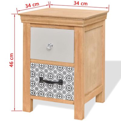 vidaXL Noční stolek se zásuvkami 34x34x46 cm masivní dřevo