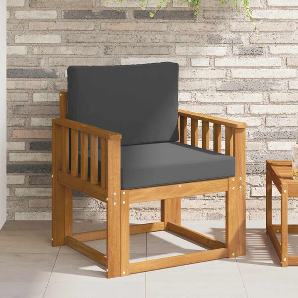 vidaXL Venkovn&iacute; pohovka Masivn&iacute; ak&aacute;ciov&eacute; dřevo a polyester Př&iacute;rodn&iacute;