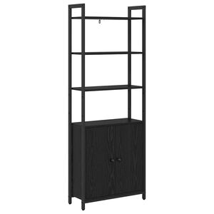 vidaXL Knihovna 6 &uacute;rovn&iacute; 60 x 24 x 161 cm Kompozitn&iacute; dřevo Čern&yacute; dub