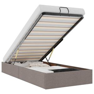 vidaXL Osmansk&yacute; r&aacute;m postele bez matrac&iacute; taupe 90x190 cm textil