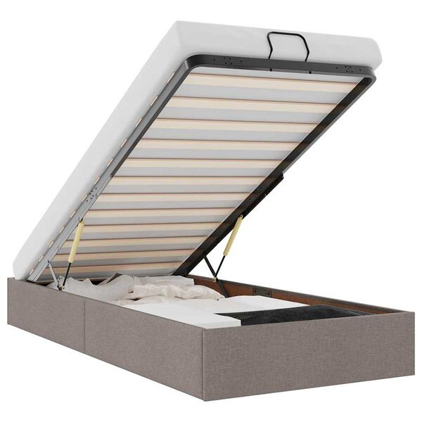 vidaXL Osmansk&yacute; r&aacute;m postele bez matrac&iacute; taupe 90x190 cm textil