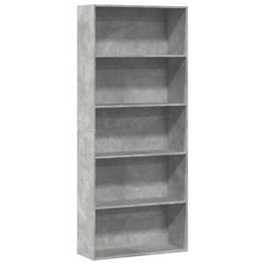 vidaXL Knihovna betonově &scaron;ed&aacute; 80 x 30 x 189 cm kompozitn&iacute; dřevo