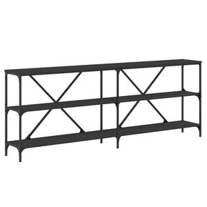 vidaXL Konzolov&yacute; stolek čern&yacute; 200x30x75 cm kompozitn&iacute; dřevo a železo