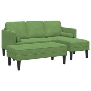 vidaXL Set pohovek 2 ks Světl&aacute; zelen&aacute; Polyester