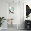 vidaXL Posuvn&eacute; dveře b&iacute;l&eacute; 102,5 x 205 cm tvrzen&eacute; sklo a hlin&iacute;k