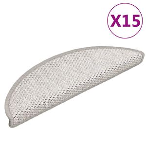 vidaXL Samolepic&iacute; n&aacute;&scaron;lapy na schody sisal 15 ks 56 x 17 x 3 cm platina