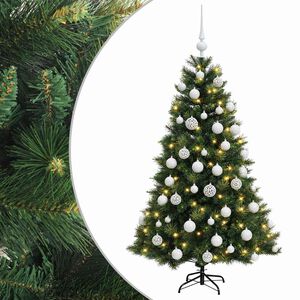 vidaXL Uměl&yacute; v&aacute;nočn&iacute; stromek s v&aacute;nočn&iacute;mi koulemi 120 cm 150 LED