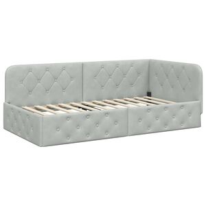 vidaXL Rohov&yacute; r&aacute;m postele s čelo Světle &scaron;ed&aacute; 100 x 200 cm samet