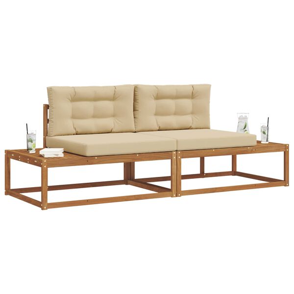 vidaXL Venkovn&iacute; pohovkov&aacute; souprava 2 Kus Přirozen&aacute; a B&eacute;žov&aacute;