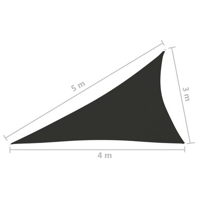 vidaXL Stínící plachta oxford trojúhelníková 3 x 4 x 5 m antracitová