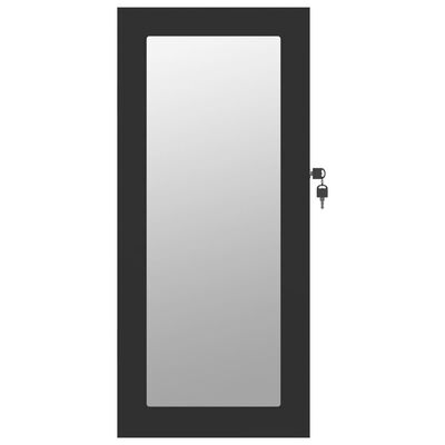 vidaXL Zrcadlová šperkovnice nástěnná černá 30 x 8,5 x 67 cm