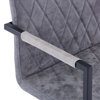 vidaXL Konzolové jídelní židle 2 ks tmavě šedé umělá kůže
