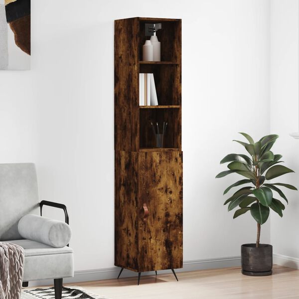 vidaXL Skř&iacute;ň highboard kouřov&yacute; dub 34,5 x 34 x 180 cm kompozitn&iacute; dřevo