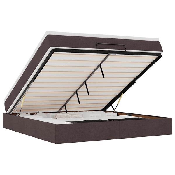 vidaXL Osmansk&yacute; r&aacute;m postele s matrac&iacute; tmavě hněd&aacute; 160x200cm textil