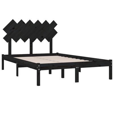 vidaXL Rám postele černý 120 x 200 cm masivní dřevo