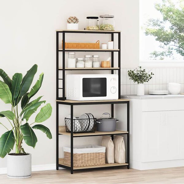 vidaXL Kuchyňsk&aacute; polička Sonoma dub 80 x 40 x 168 cm kompozitn&iacute; dřevo