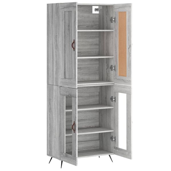 vidaXL Skř&iacute;ň highboard &scaron;ed&aacute; sonoma 69,5 x 34 x 180 cm kompozitn&iacute; dřevo